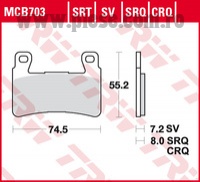 Set placute frana fata TRW MCB703SV - Honda CB-F 1300 (03-04) - Hyosung GD-EXIV (12-) - GT Naked 125-250-300-650-700cc